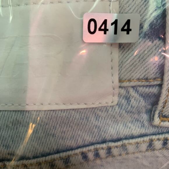 Zara‎ High Rise Distressed Jeans Sz 4 Acid Wash Slim Spilt Hem Light - Picture 14 of 14